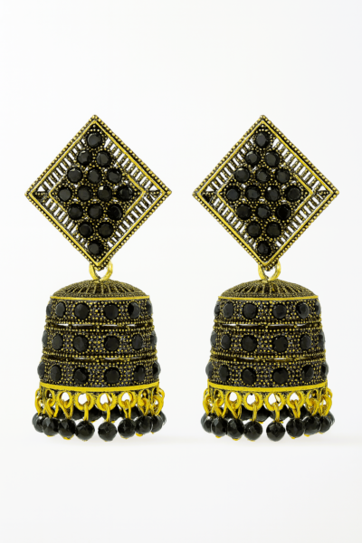 Midnight Majesty Antique Jhumkas