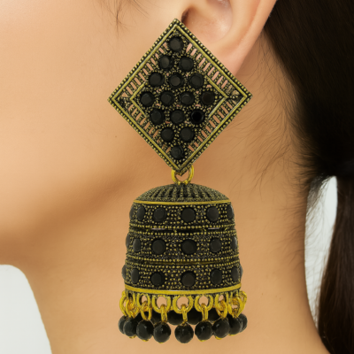 Midnight Majesty Antique Jhumkas