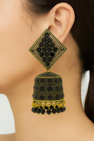 Midnight Majesty Antique Jhumkas