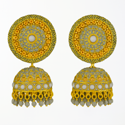 Royal Frost Jhumka Elegance