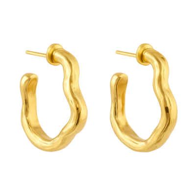 Radiant Gold Wave Hoops