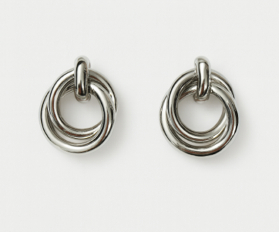 Silver Interlock Elegance Earrings