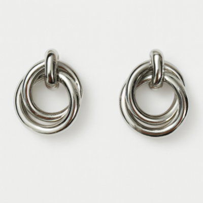 Silver Interlock Elegance Earrings
