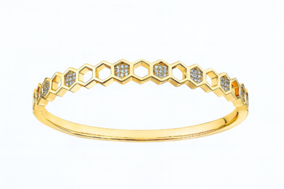Golden Honeycomb Elegance Bangle