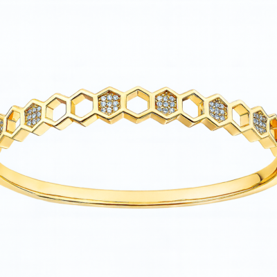 Golden Honeycomb Elegance Bangle