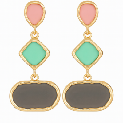 Tricolor Elegance Dangle Earrings
