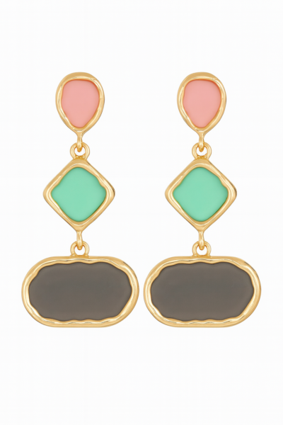 Tricolor Elegance Dangle Earrings