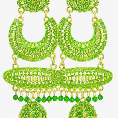 Royal Emerald Cascade Jhumka Earrings