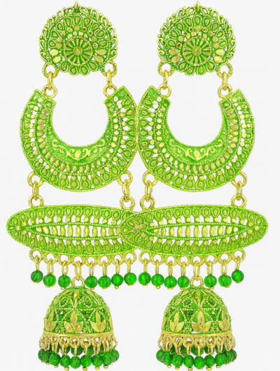Royal Emerald Cascade Jhumka Earrings