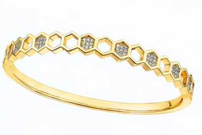Golden Honeycomb Elegance Bangle