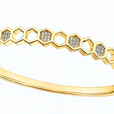 Golden Honeycomb Elegance Bangle
