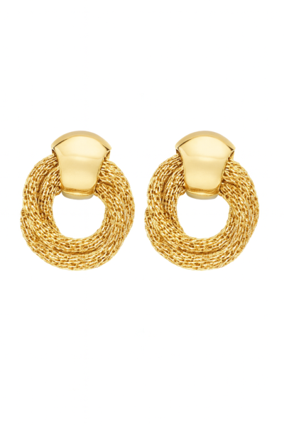 Golden Mesh Knot Stud Earrings