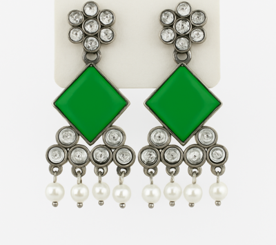 Regal Radiance Green Stone Chandeliers