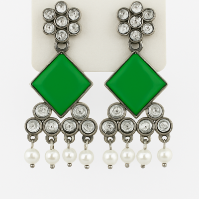 Regal Radiance Green Stone Chandeliers